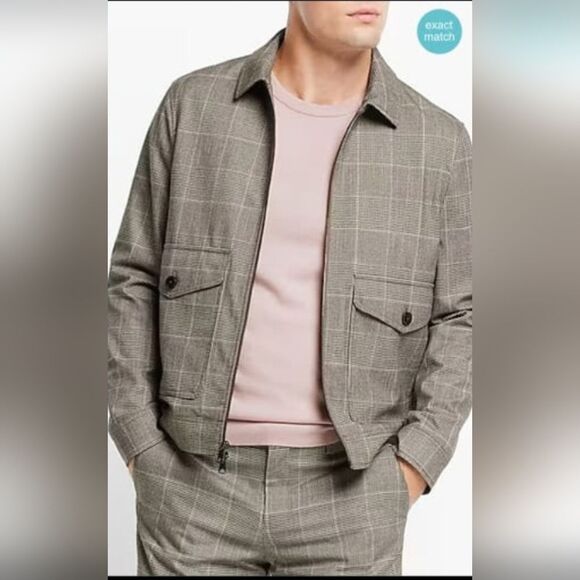 NWT Express Plaid Full Zip Jacket Size S - Picture 1 of 5